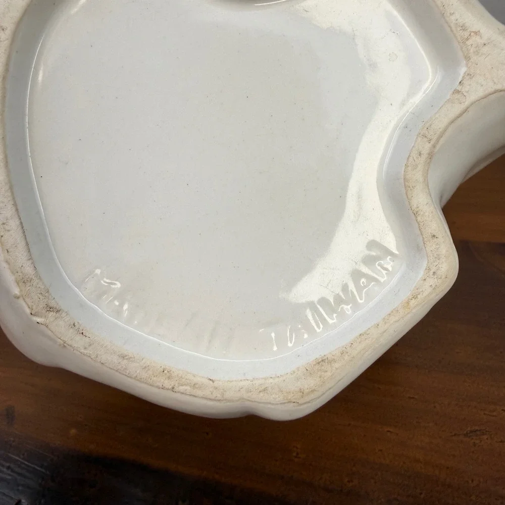 Vintage White Ceramic Pig Creamer Pitcher Sitting Figural Farmhouse Taiwan